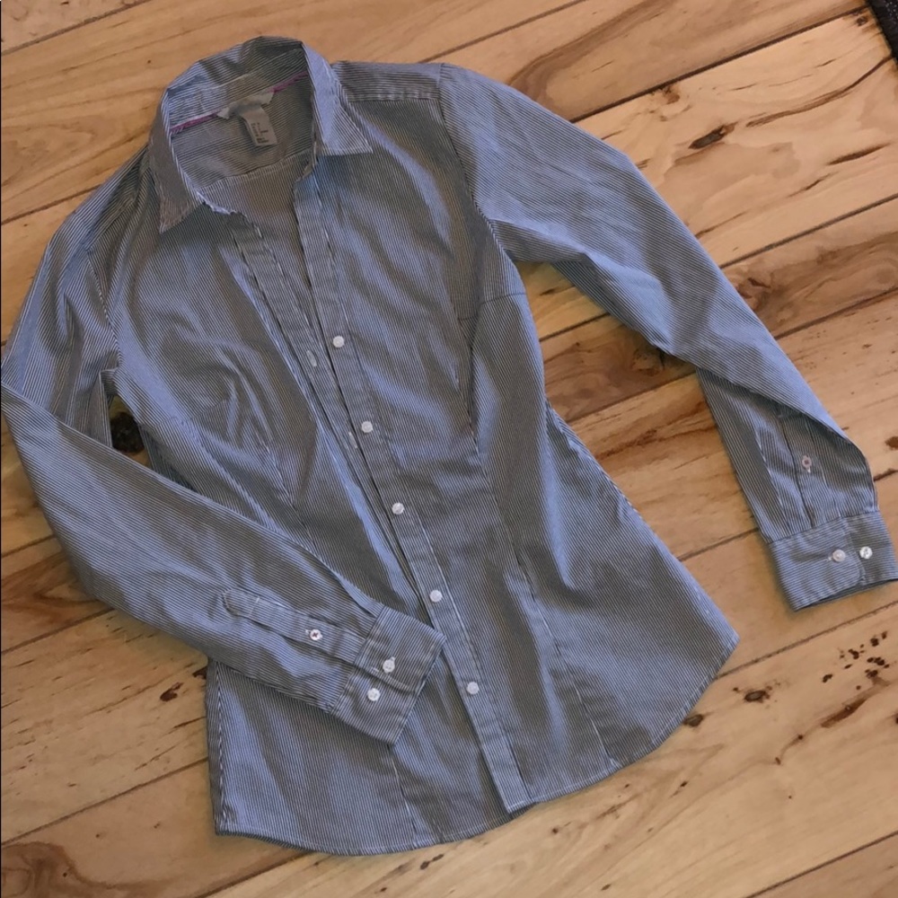 Pinstripe Tailored Buffon Down Blouse